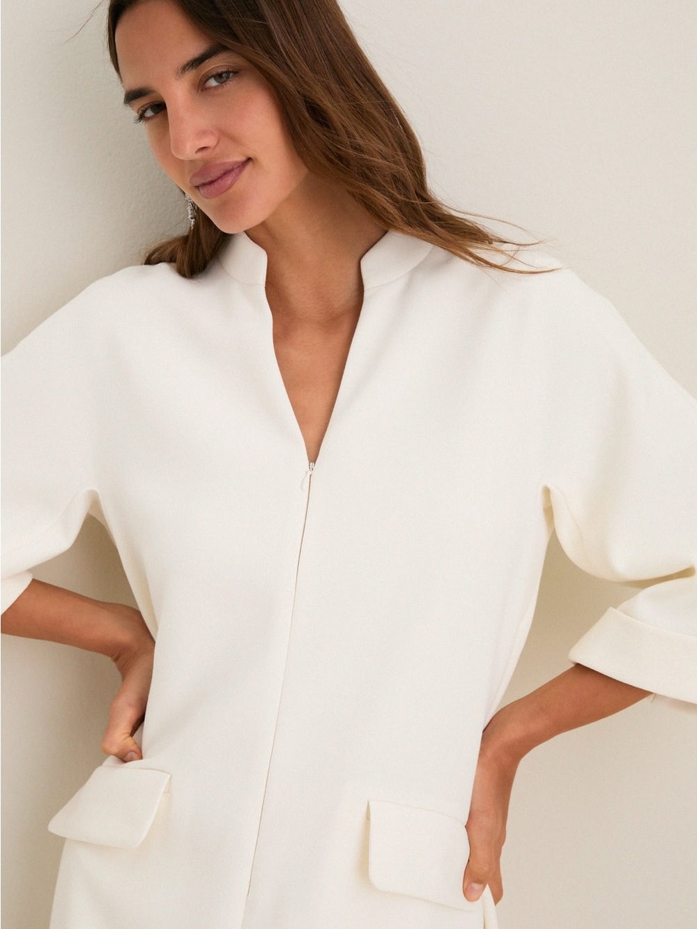 Tuckernuck NWT Carolina Maxi Dress Size Medium in Ivory Crepe - Picture 5 of 16